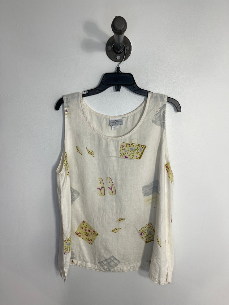 Hot Cotton White Linen Tank