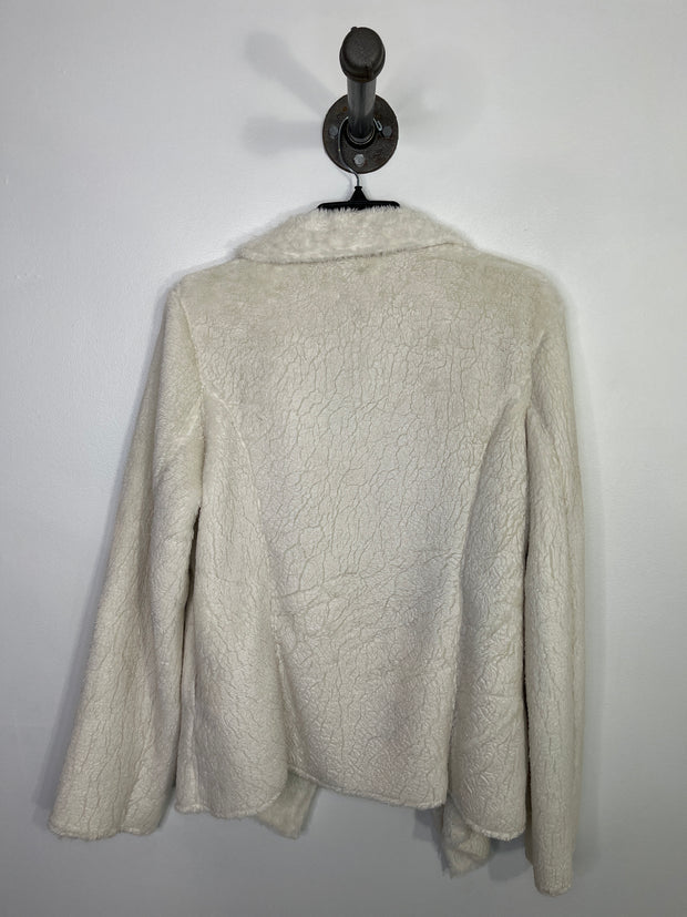 Guess White Fuzzy Drape Jacket