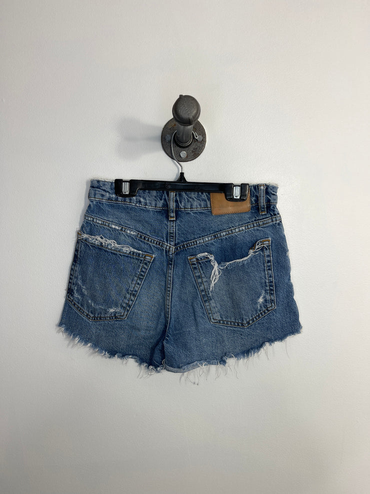 Zara Ripped Denim Shorts