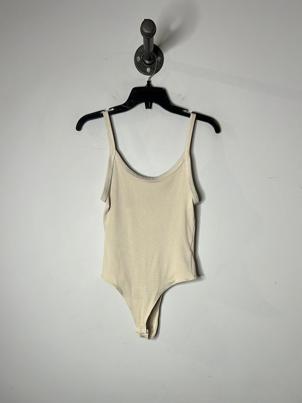 H&M Beige Ribbed Bodysuit