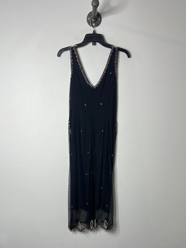 French C. Blk Beaded Dress