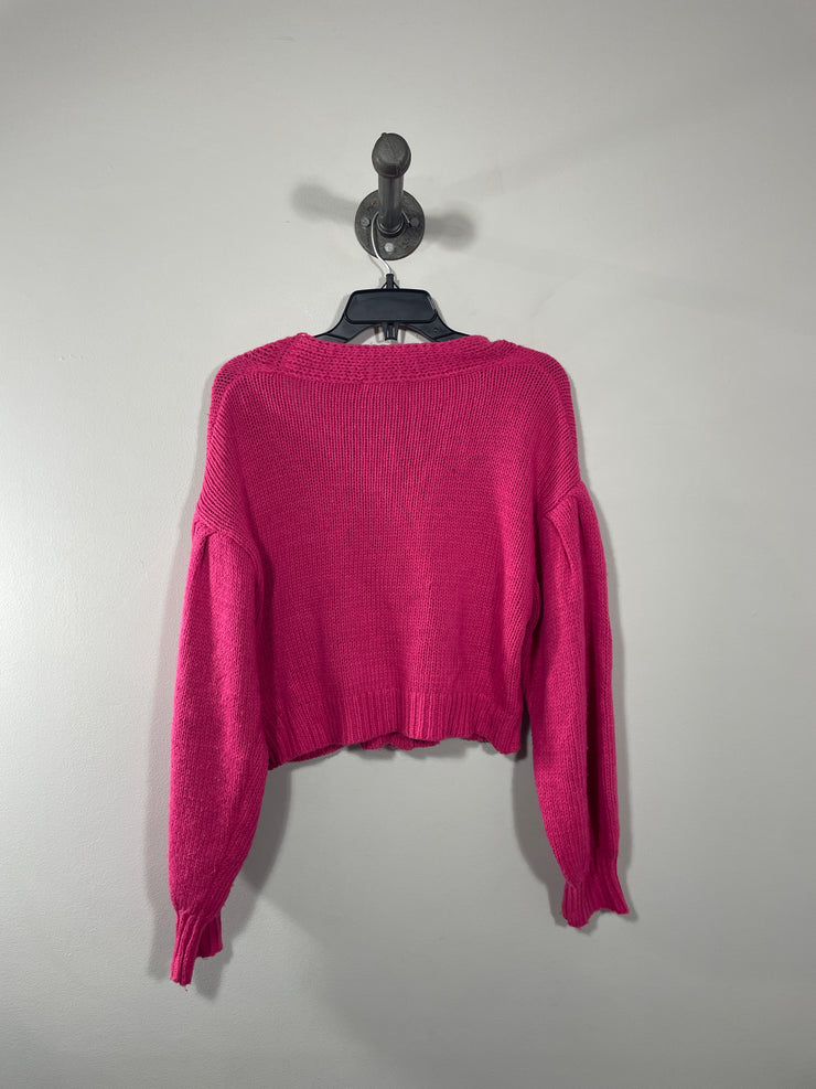 Cozy Hot Pink Crop Cardi