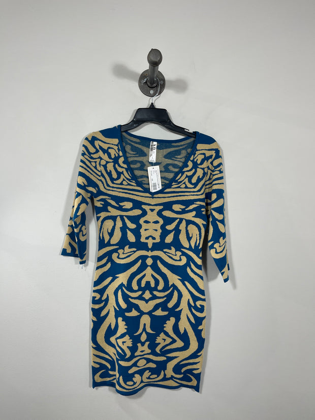 Azur Blue/Beige Sweater Dress