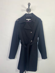 Kenneth Cole Blk Ribbed Trench