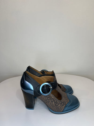 John Fluevog Blue Heels