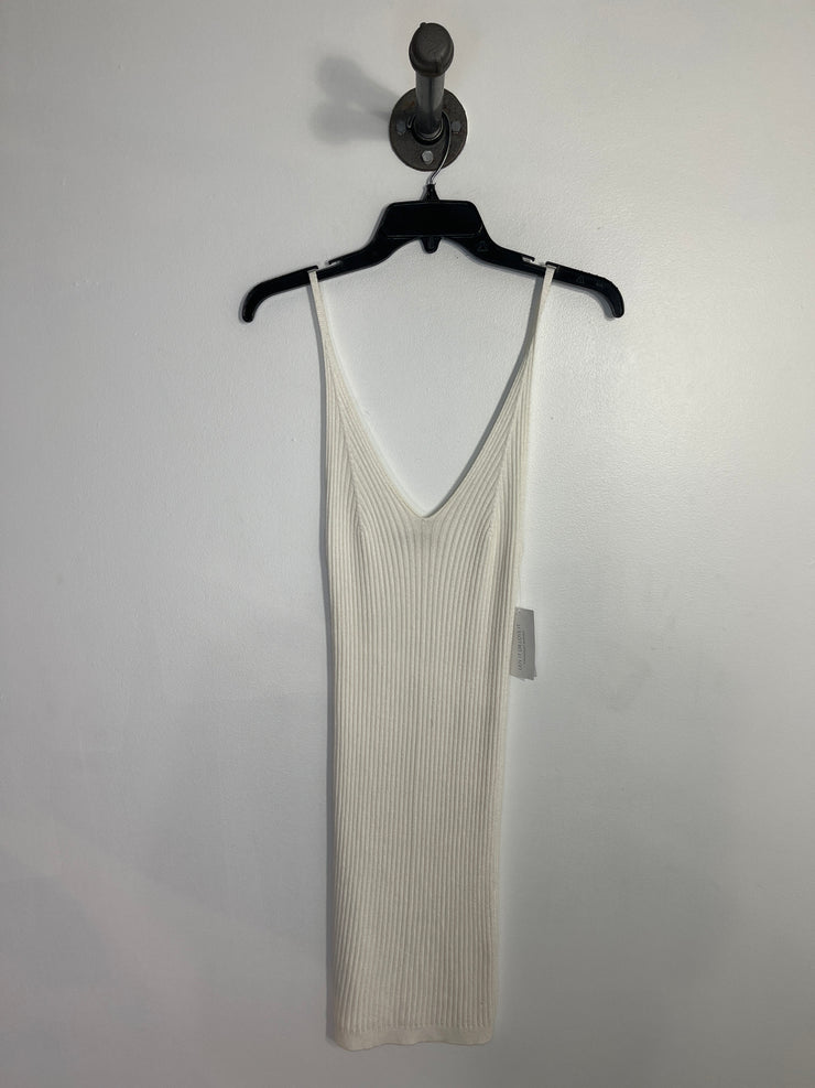 Cleo Apparel Wht Ribbed Dress