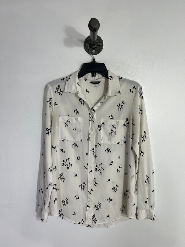 RW & CO Wht Pattern Button Up
