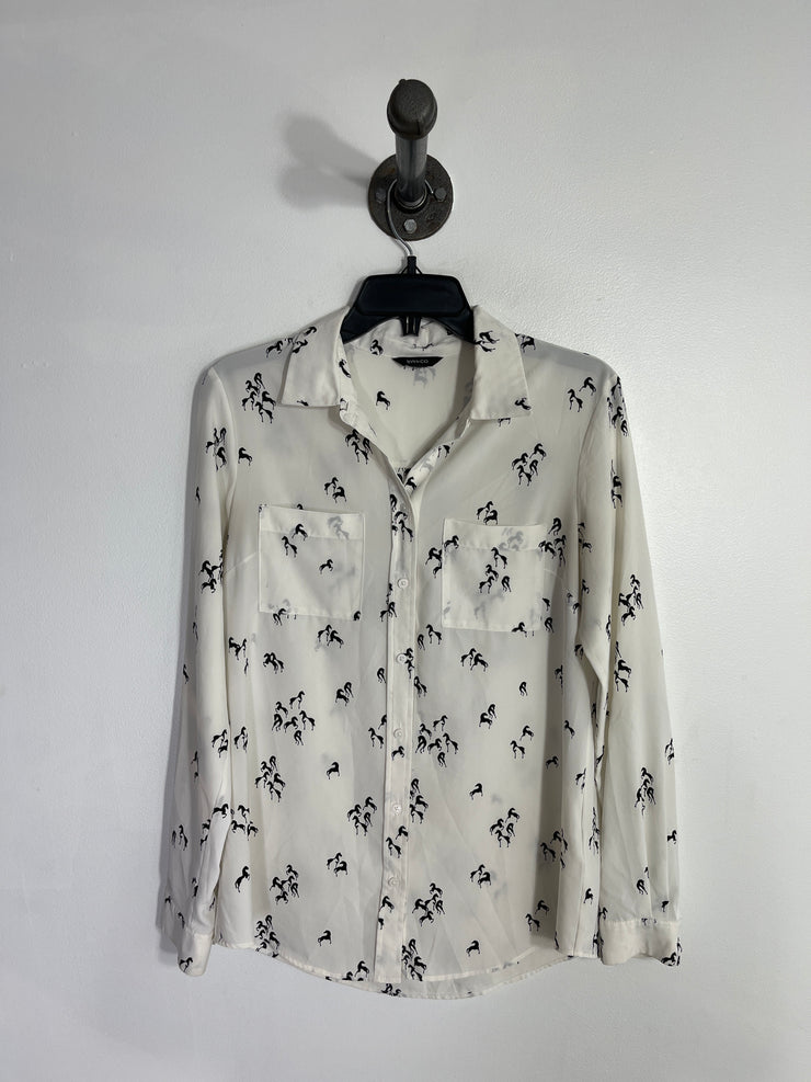 RW & CO Wht Pattern Button Up