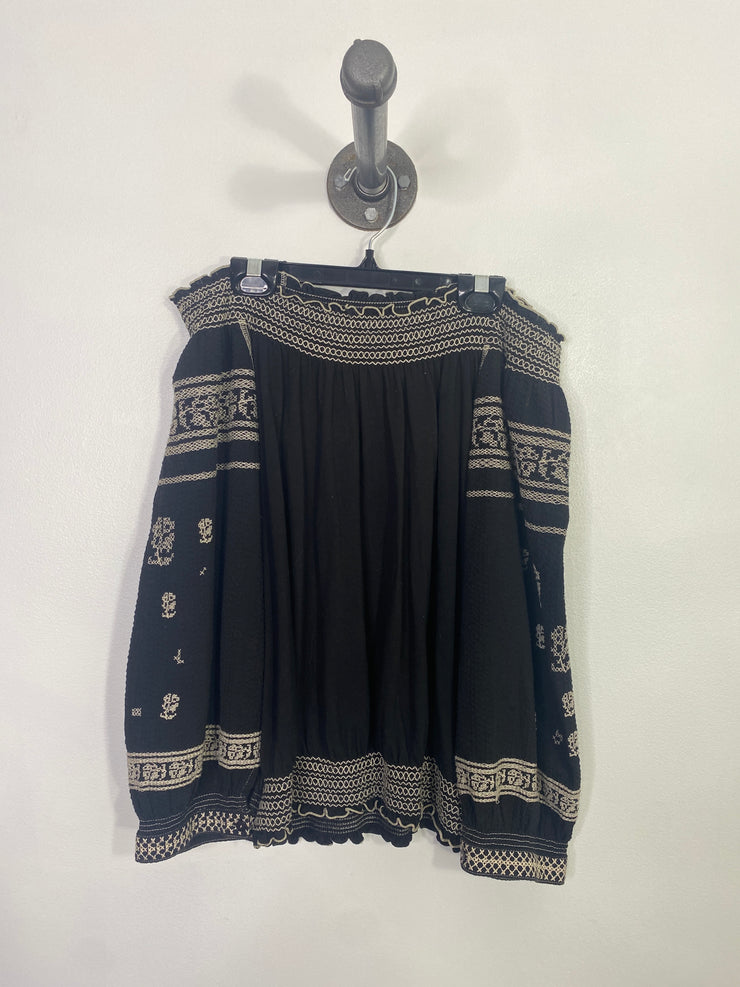 Tree P. Blk Off-Shoulder Top