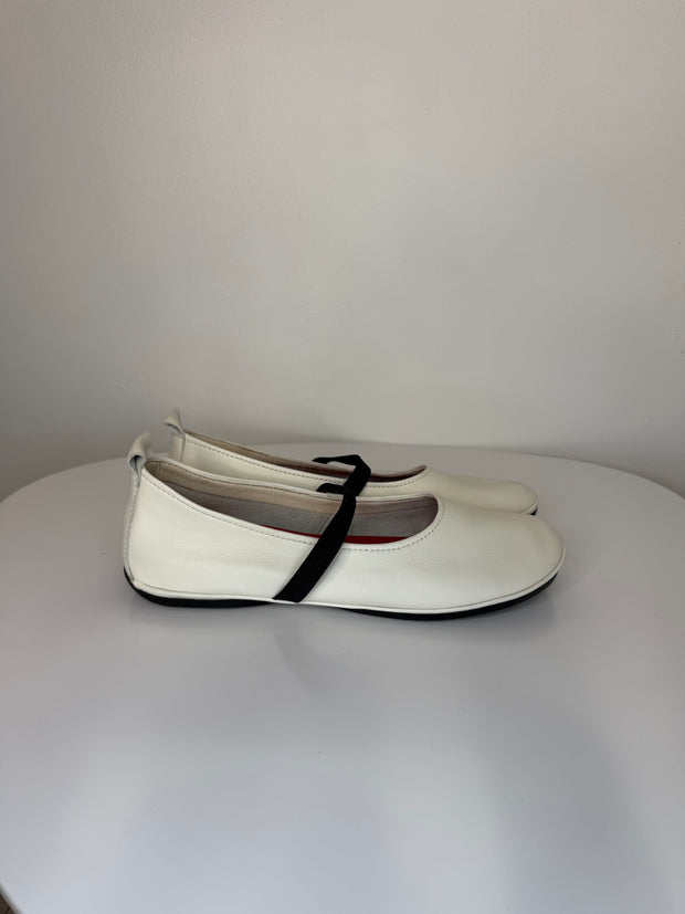 Camper White Leather Flats