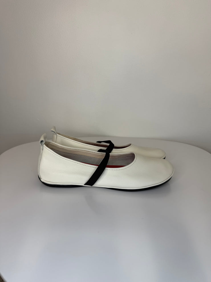 Camper White Leather Flats