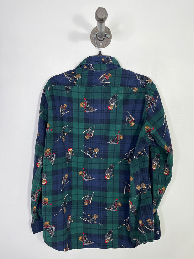 Ralph L. Grn/Bl Bear Button Up