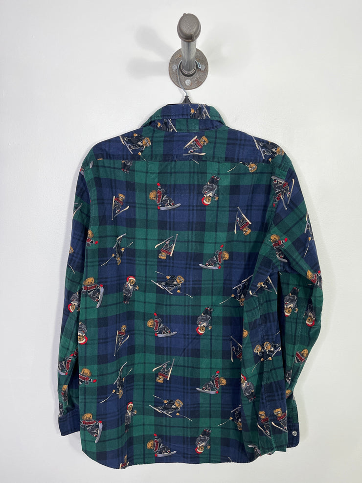 Ralph L. Grn/Bl Bear Button Up