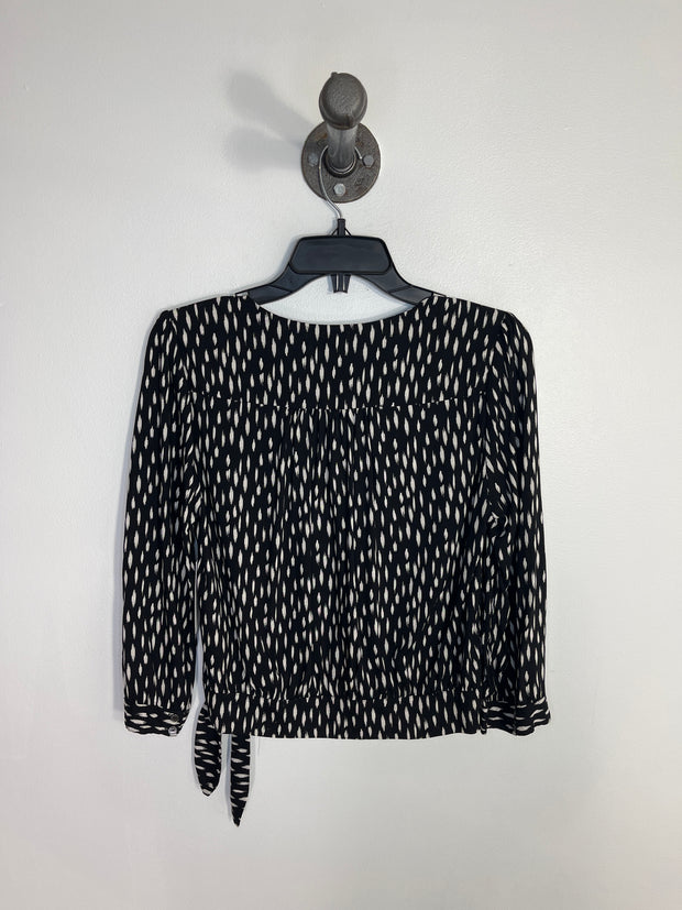 Velvet Blk/Wht Wrap Blouse