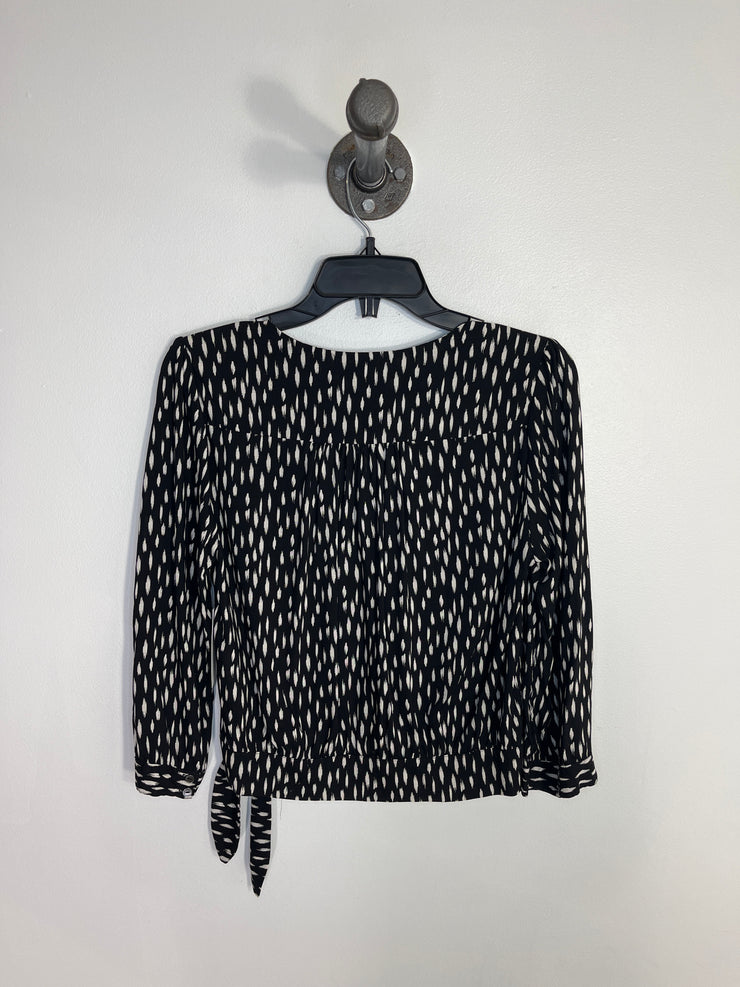 Velvet Blk/Wht Wrap Blouse