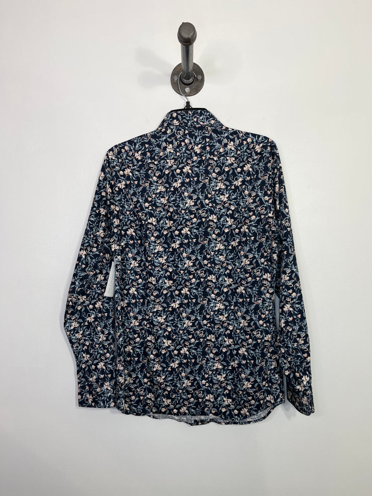 RW&CO Blue Floral Dress Shirt