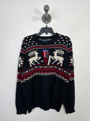 Ralph L. Blk/Rd Knit Sweater
