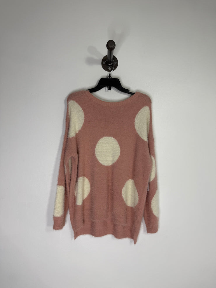 Easel Pink Polka Dot Sweater