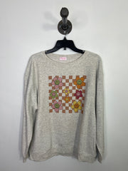 Pink Lily Grey Graphic Sweater