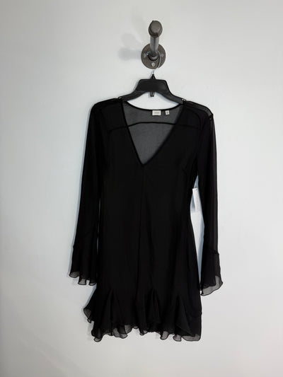 Wilfred Sheer Black Mini Dress