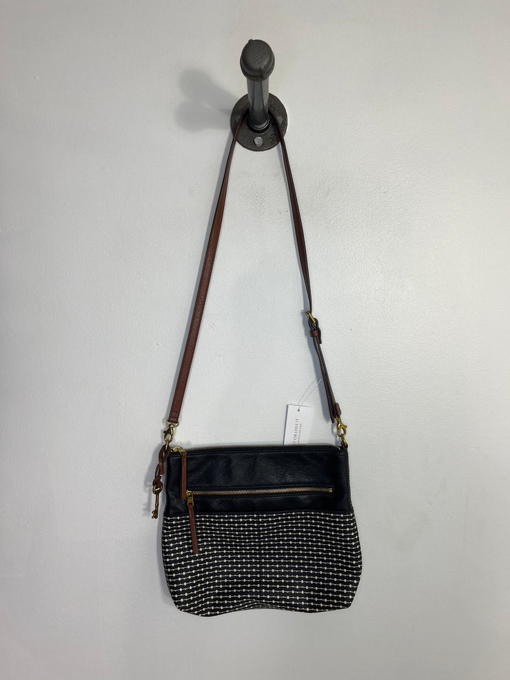 Fossil Blk Patterned Crossbody