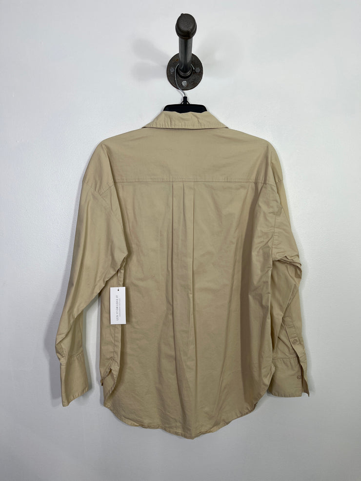 Dynamite Beige Button-Up