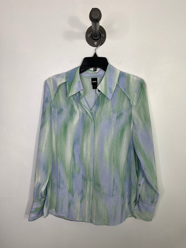 Boss Blue/Grn Lsv Button Up