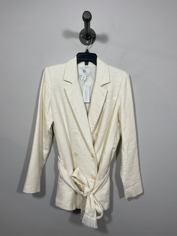 H of H Cream Tie-Waist Blazer