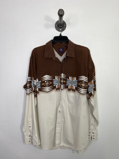 PanhandleSlim Brn/Wht ButtonUp