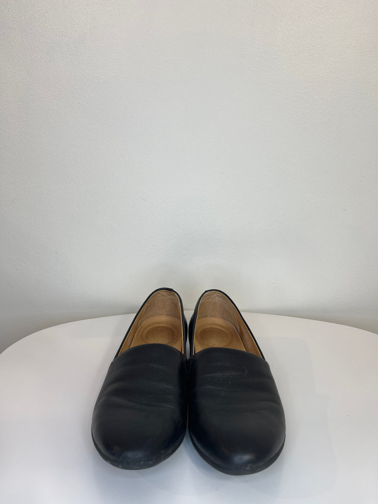 Dansko Black Leather Slip-Ons