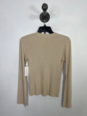 Frame Beige Ribbed Button Up