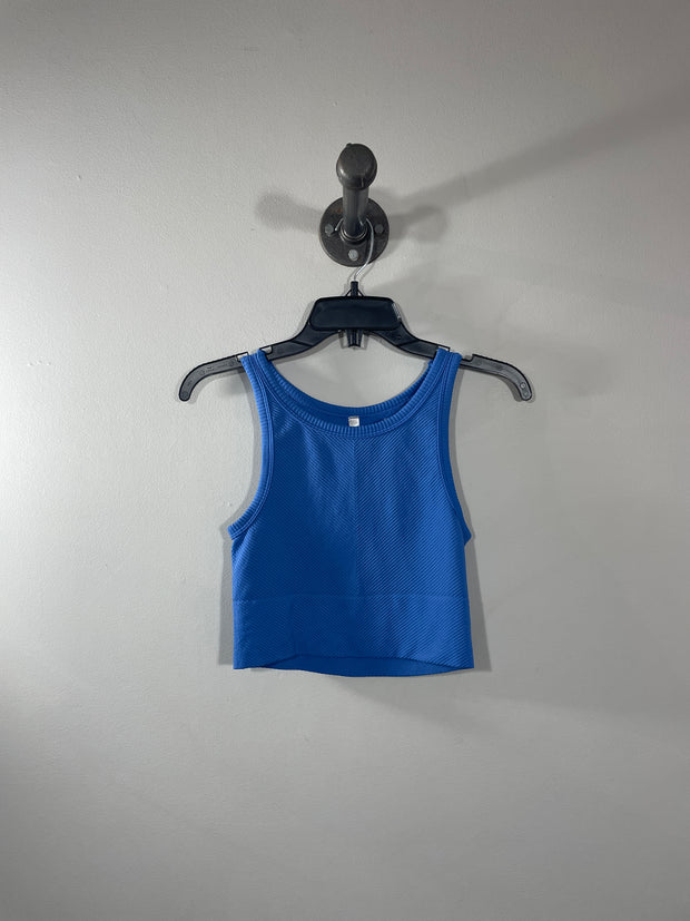 Nikibiki Blue Ribbed Crop Tank