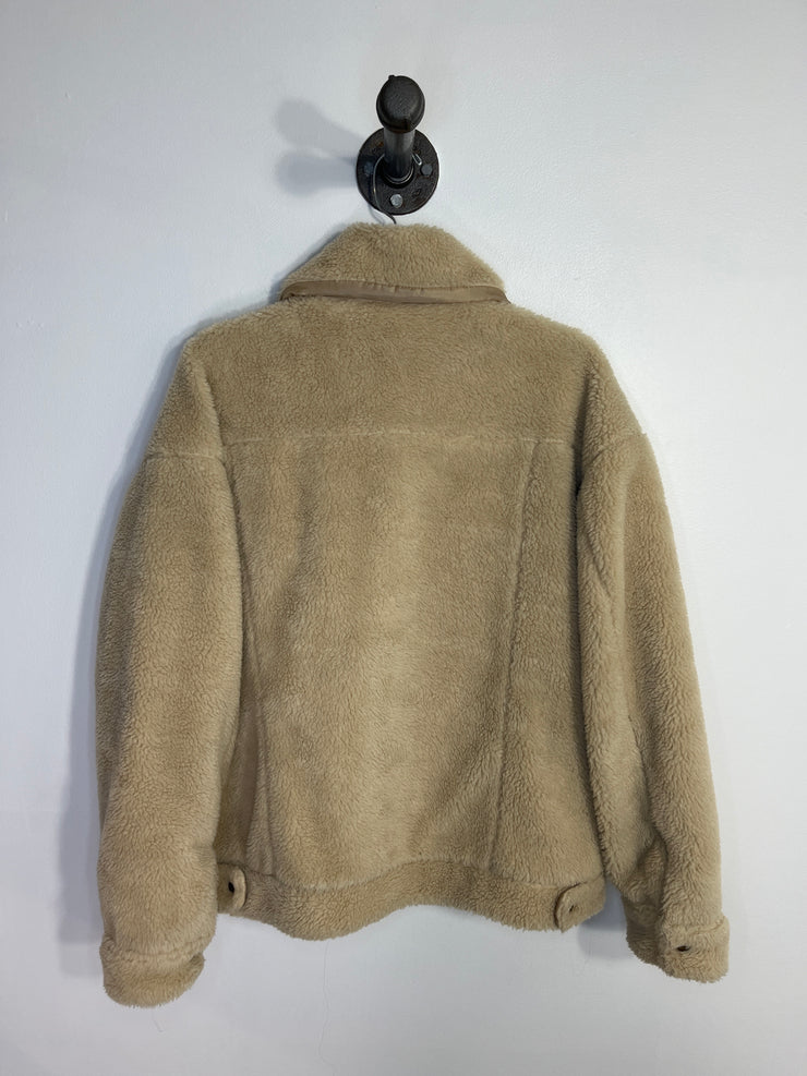 Free P. Beige Fuzzy Shacket