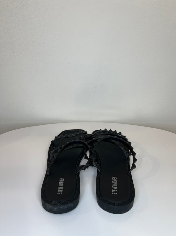Steve Madden Blk Stud Sandals