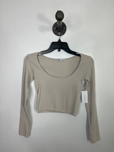 Zara Beige Ribbed LngSlv
