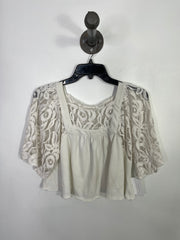 Free P Wht Lace Babydoll Top