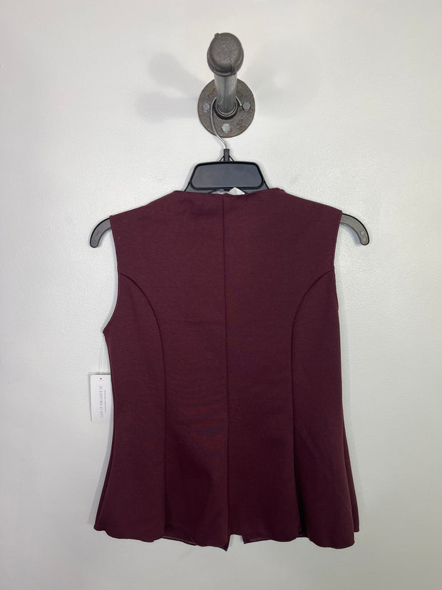 H&M Burgundy Slvless Buttonup