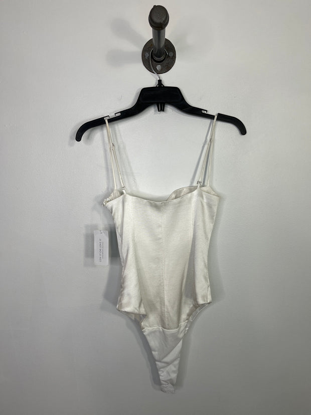 Zara White Satin Bodysuit