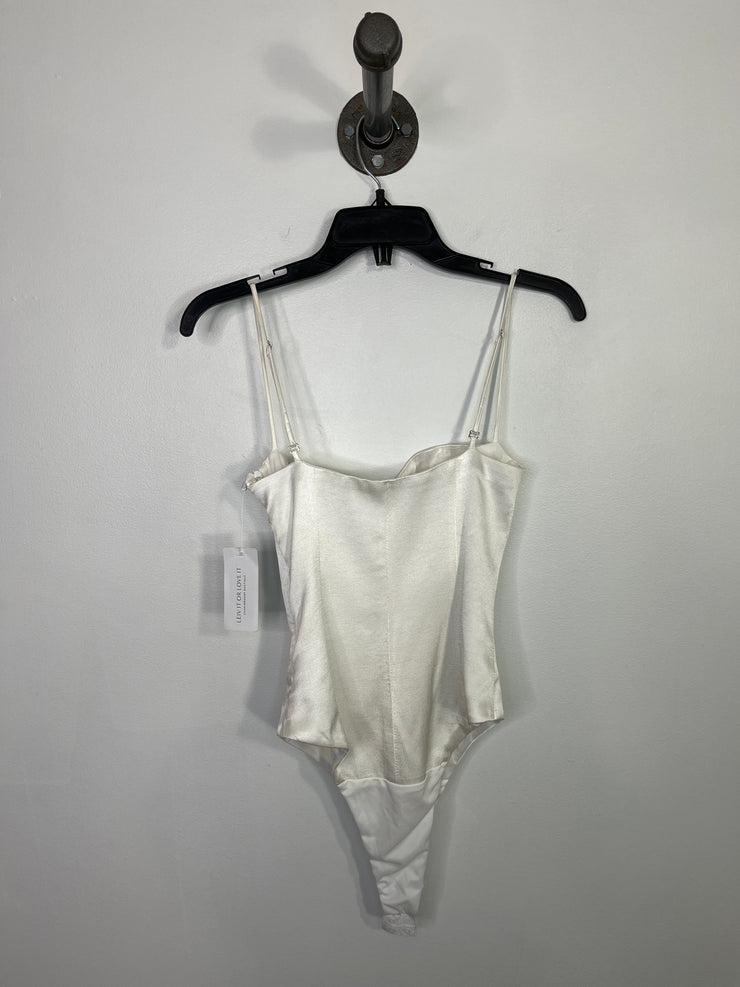 Zara White Satin Bodysuit