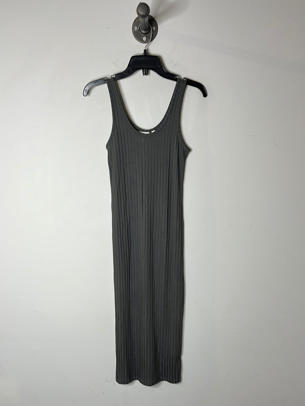 H&M Grey Ribbed Maxi Dress