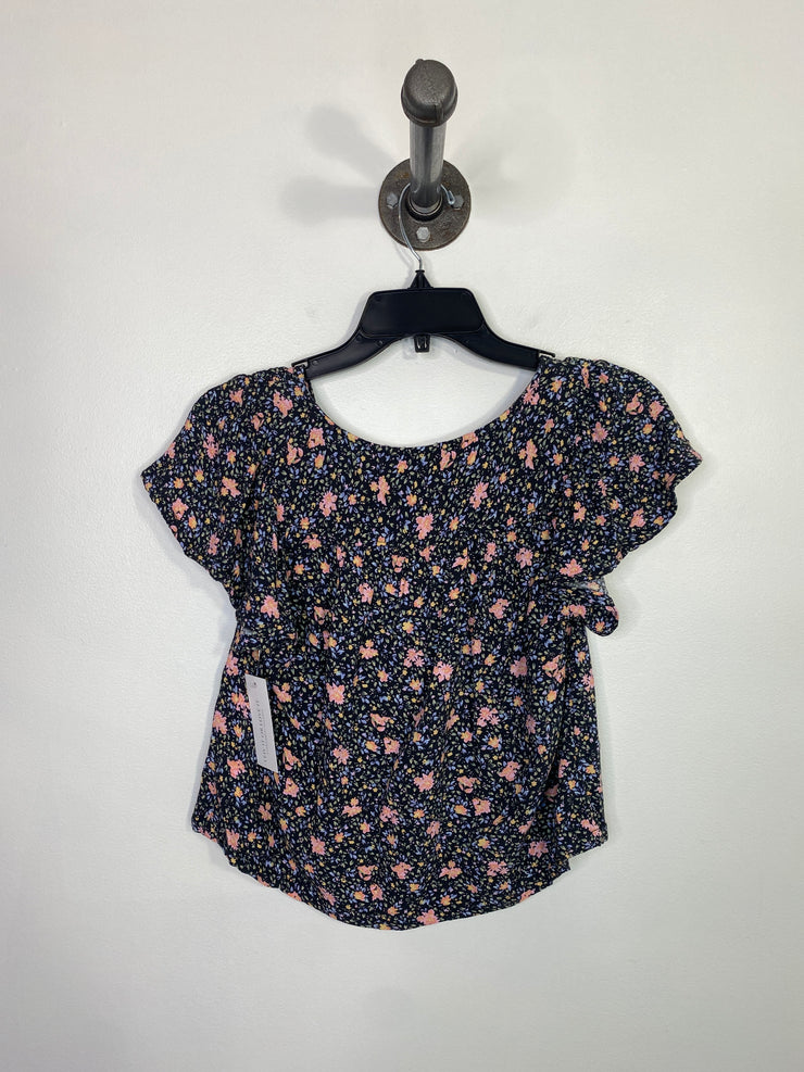 American E. Blk/Pnk Floral Top