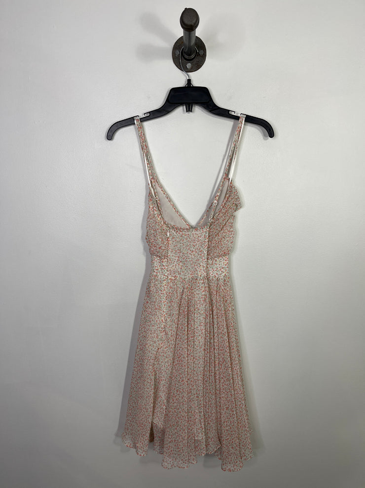 Guess Pnk Floral Ruffle Dress