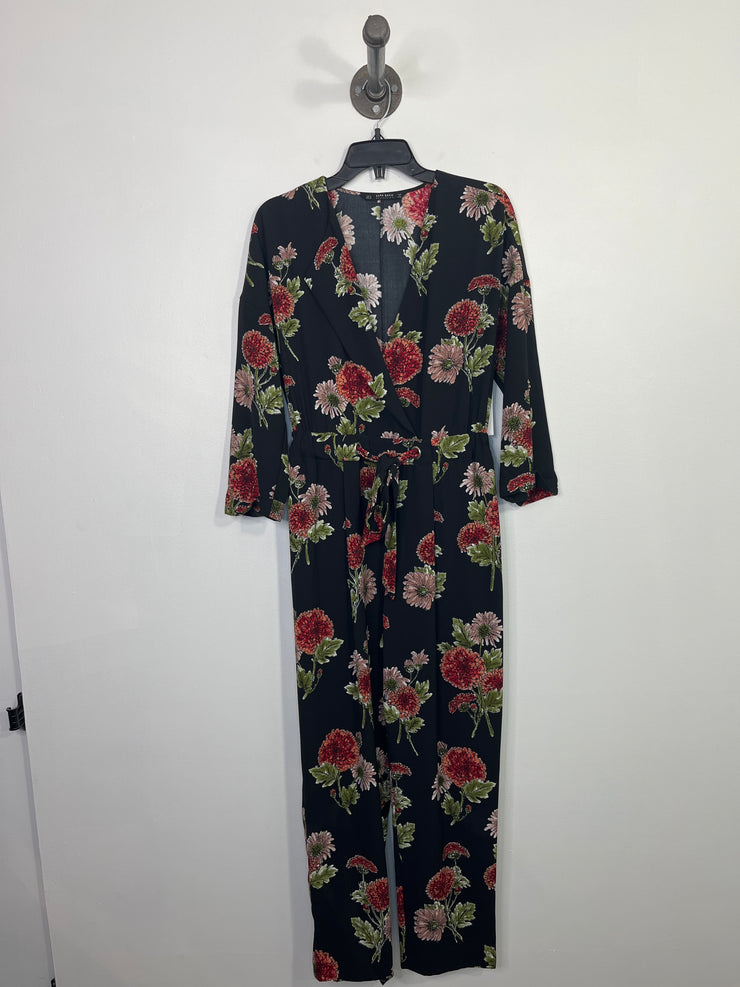 Zara Black Floral Jumpsuit