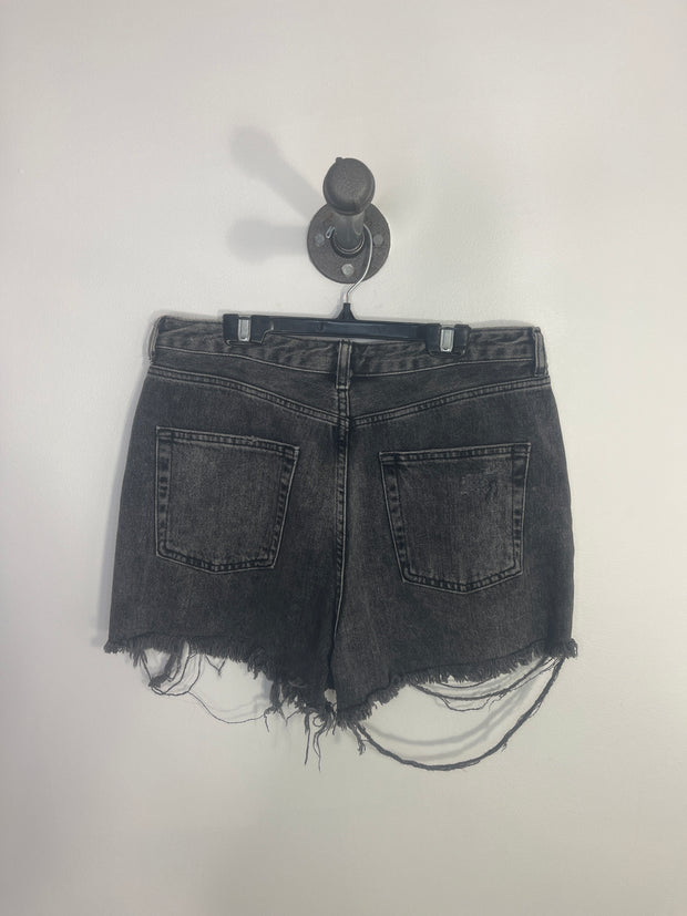 Short en jean noir Topshop