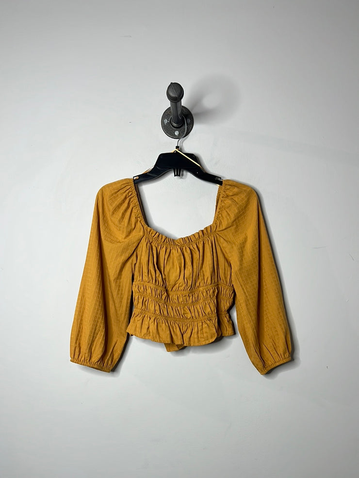 Baevely Mustard PuffSleeve Top