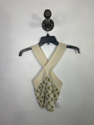 Le Lis Crm/Grn Knit Crop Tank