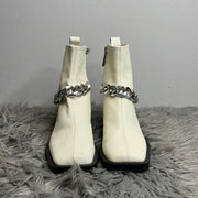 Zara White Chain Boots