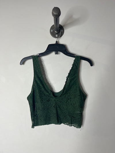 Aerie Green Lace Crop Tank