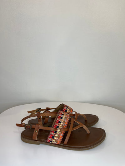 George. Brn Woven Strap Sandal