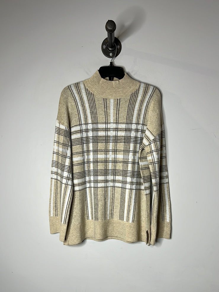 RW&CO Beige Plaid Sweater